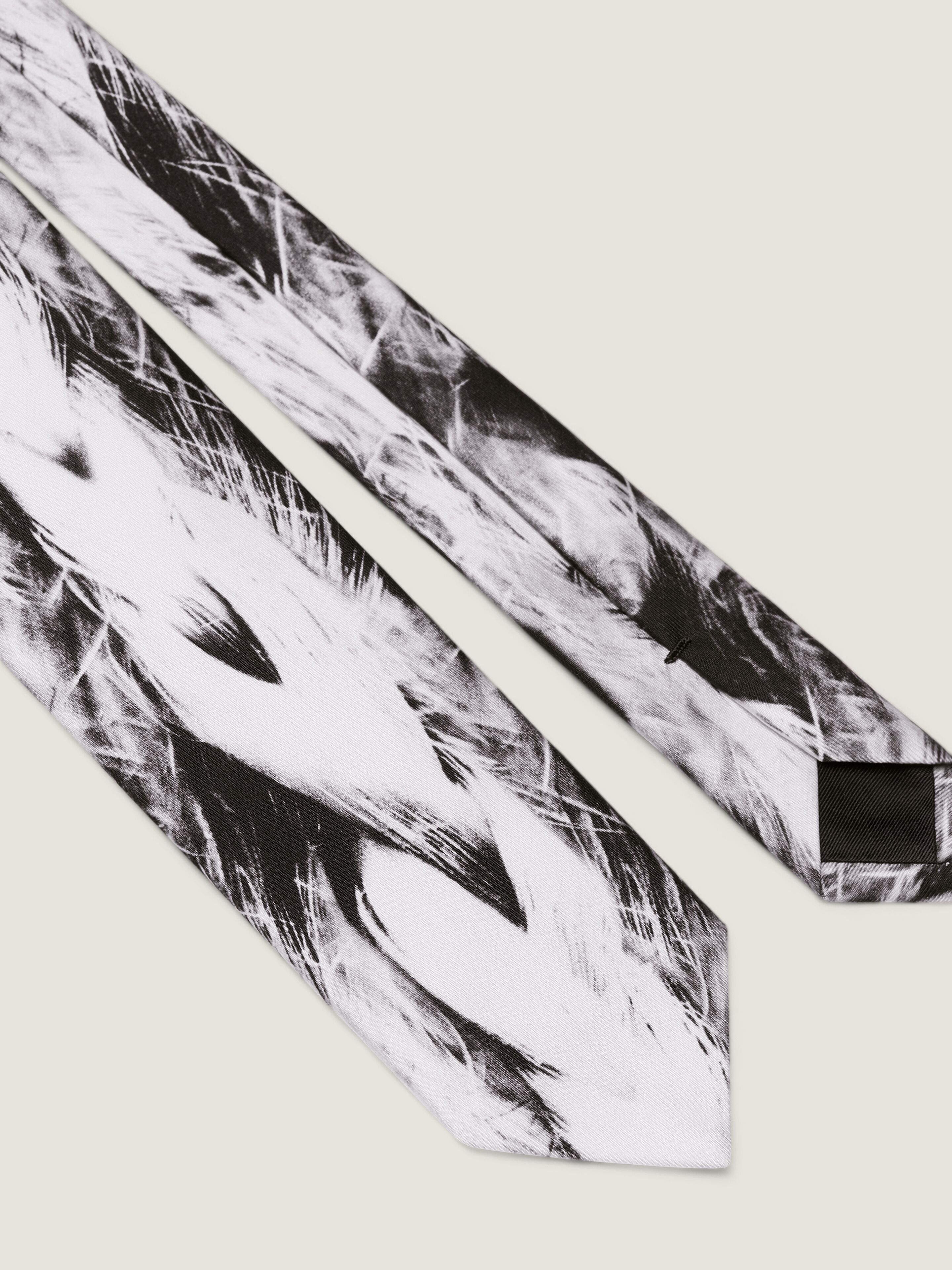 Tie in silk with Hair print